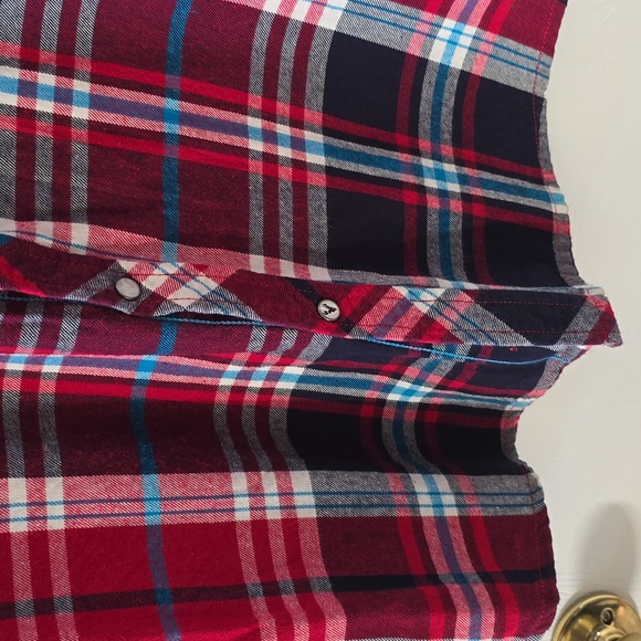 ROEBUCK & CO. MENS RED PLAID FLANNEL FRONT SNAP SHIRT SIZE XL - Picture 15 of 15